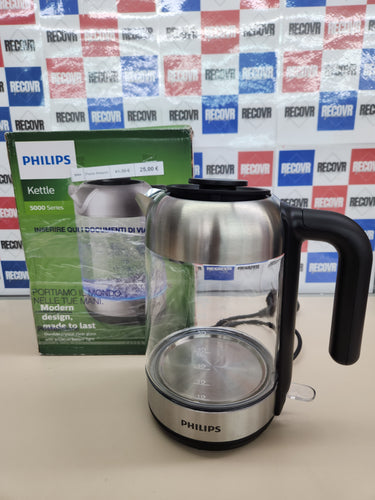Hervidor de Agua 1.7L, Tapa con Resorte, Indicador Luminoso, Vidrio, Base con Giro (HD9339/80)Philips
